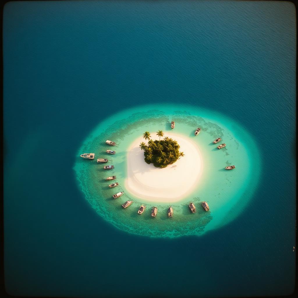 Private Caribbean cay seen from the air